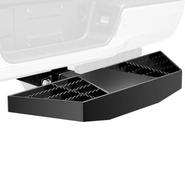 Imagem de Degrau de engate de reboque para receptores de 5 cm, protetor de para-choque traseiro de 61 cm com barra de engate de reboque antiderrapante e resistente, inclui pino e clipe, capacidade de carga de