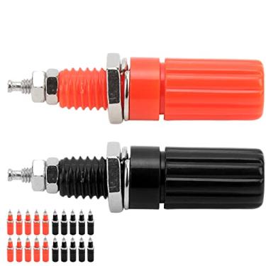 Imagem de KIMISS 10 Pares de Plugue Banana de 4 Mm Com Poste de Ligação M3 para Testes Elétricos, Isolamento Resistente à Corrosão, Cobre Vermelho e Material ABS, Leve, Fácil de Usar