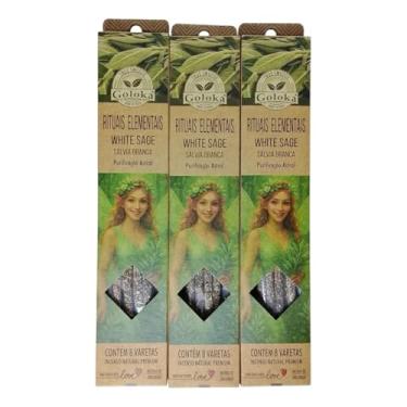 Imagem de Incenso Goloka Smudge Natural Premium Ritual Elemental - Sálvia Branca 3 caixas