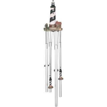 Imagem de ICE ARMOR Capa longa de 58,4 cm Hatteras NC estátua de sino de vento de topo redondo escultura ornamento decoração de jardim ideias para inauguração de casa, feriados e aniversários. Ótima adição