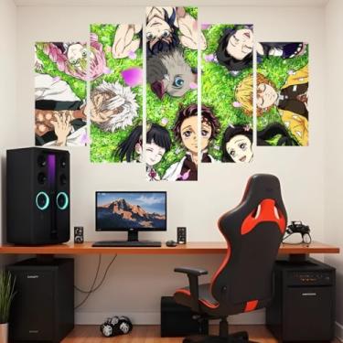 Imagem de Quadro decorativo Mosaico Demon Slayer - 5 peças -Tanjiro, Muzan, Inosuke - 00 (02)