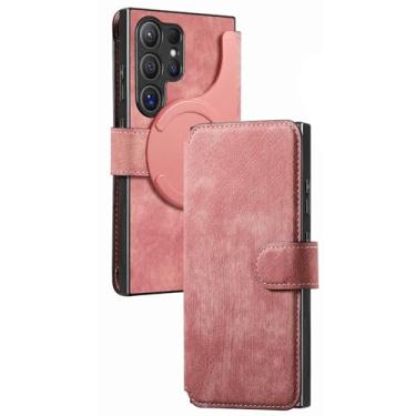 Imagem de Capa de couro para Samsung Galaxy S25/S25 Plus/S25 Ultra, capa com porta-cartões destacável para negócios, capa magnética ultrafina