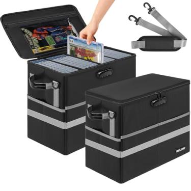 Imagem de WELIDAY 2 peças de estojo de armazenamento graduado de quadrinhos para 30 quadrinhos CGC, caixa de quadrinhos à prova de fogo e à prova de umidade, caixa organizadora empilhável de quadrinhos com