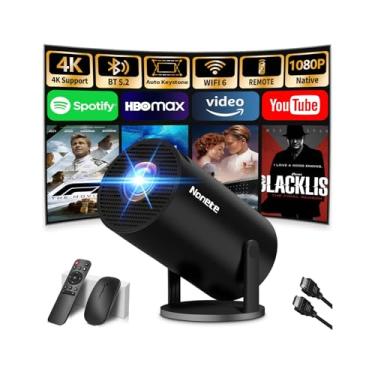 Imagem de Mini projetor 1080p com WiFi 6 e Bluetooth 5.4, projetor Full HD 4K possui foco automático e Keystone