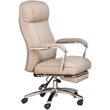 Imagem de Cadeira executiva giratória para escritório cadeira de escritório durável de microfibra couro para computador, cadeira ergonômica de gerenciamento ajustável, cadeira gerencial giratória reclinável