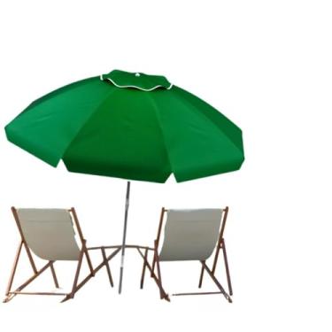 Imagem de Guarda Sol Gigante 2,40m Uv Praia Piscina Respirável Verão(Verde)