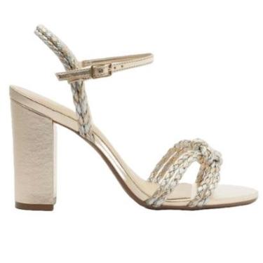 Imagem de SANDÁLIA AREZZO DOURADA SALTO ALTO TRANÇADA MIX NÓ-Feminino