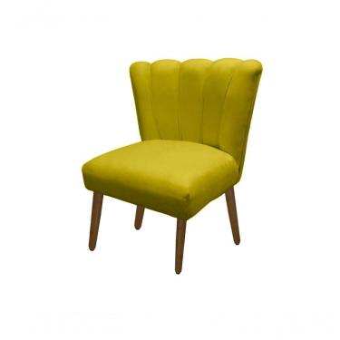 Imagem de Cadeira Pétala Flor Para Sala De Estar Penteadeira Salão Suede Amarelo