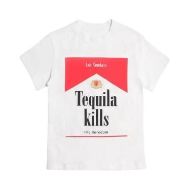 Imagem de Camiseta Feminina Retrô Vintage Com Estampa De Tequila, Engraçada, De 
