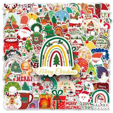 Imagem de Pacote de adesivos de Natal, 50 peças fofas de Papai Noel, Renas e Pin