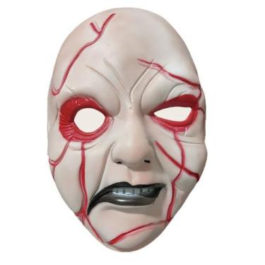 Imagem de Máscara Zombie Clown Scary Horror com veias vermelhas em PVC 17x26cm -