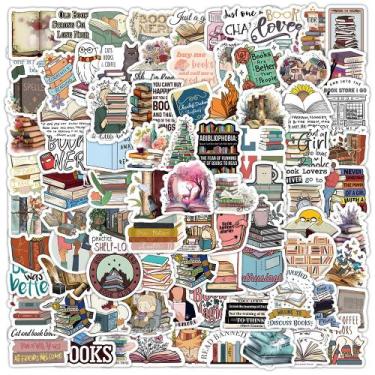 Imagem de Pacote de adesivos Book Lovers, 100 peças de decalque de vinil à prova