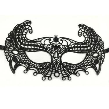 Imagem de Máscara Black Lace Sexy Party Half Face Halloween Christmas - yiweisai