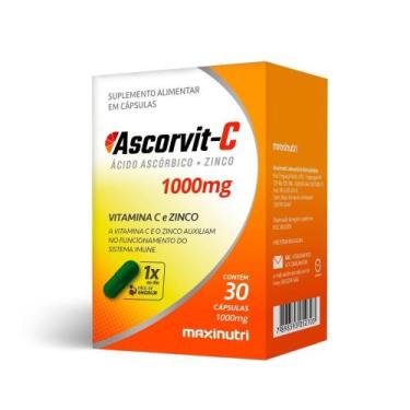 Imagem de Ascorvit-C 1g (Vitamina C + Zinco)- 30 cápsulas -Maxinutri