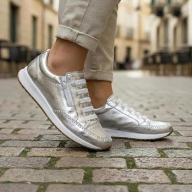 Imagem de Tenis Feminino Casual Confortável Calce Fácil Zíper Lateral-Feminino