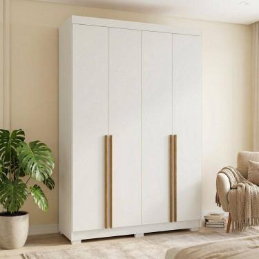 Imagem de Guarda-roupa Solteiro 4 Portas 2 Gavetas em Mdf Lugano Nevaska