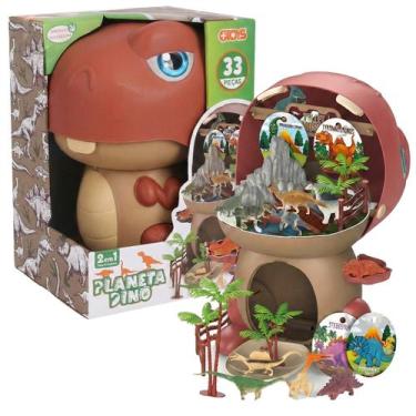 Imagem de Planeta Dino Brinquedo 33 Peças Mini Dinossauros + Cenários Para Menin
