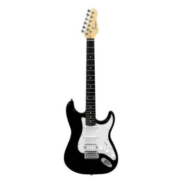 Imagem de Guitarra Strato Giannini G101 BK WH GGX1H BK WH Preto