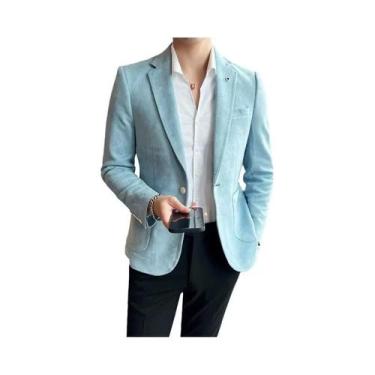 Imagem de Blazer Masculino Slim Fit De Veludo Luxuoso Em Couro De Cervo Para Neg