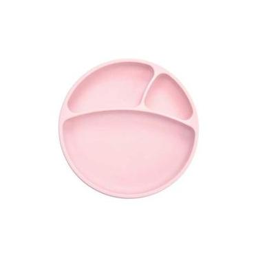 Imagem de Prato Infantil de Silicone com Divisórias e Sucção Portions Pinky Pink - Minikoioi