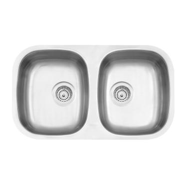 Imagem de Cuba Isis 2c 34 Bl Retangular de Embutir em Aço Inox Acetinado com Válvula com Escape I...
