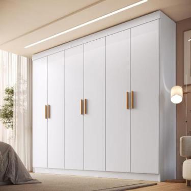 Imagem de Guarda Roupa Casal 6 Portas com Pés Fênix Faimec, Branco