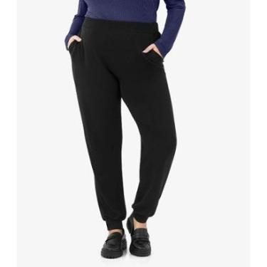 Imagem de Calça Jogger Feminina Plus Size Secret Glam Preto-Feminino