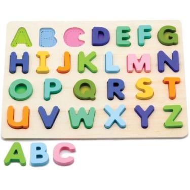 Imagem de Brinquedo Pedagogico Madeira Encaixe Divertido Letras Sortido - Toy MI