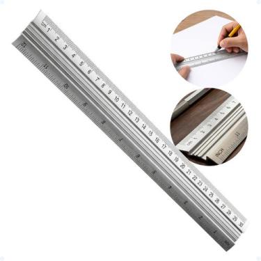 Imagem de Régua Aço Inox 30cm 12" Polegadas Para Patchwork Scrapbook - Judi