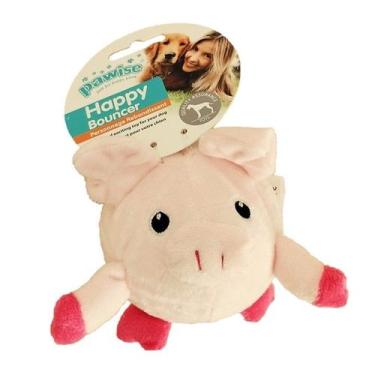 Imagem de Brinquedo Pet pra Cachorro Bolinha saltitante Pelúcia Pawise, Porquinh