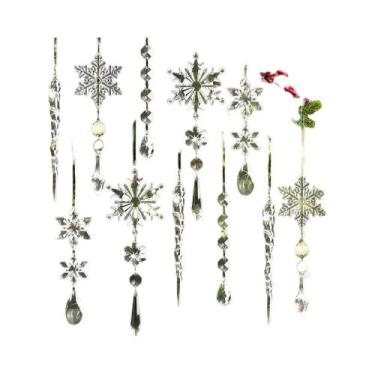 Imagem de Enfeites De Árvore De Natal Em Cristal Acrílico 10pcs Decorações De Fl