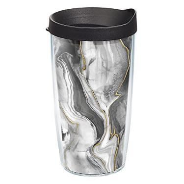 Imagem de Tervis Mármore Quicksilver feito nos EUA copo de viagem isolado de parede dupla mantém as bebidas frias e quentes, 473 ml, clássico