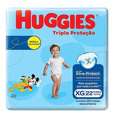 Imagem de HUGGIES Fralda Infantil Tripla Proteção, Cor: Branco, Tamanho: X-Grande