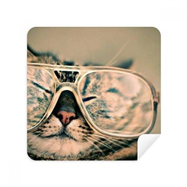 Imagem de Óculos de animal gato fotografia óculos pano limpador de tela tecido camurça pacote com 2