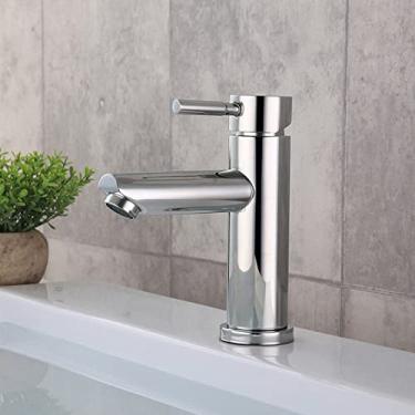 Imagem de Para pia de cozinha, torneira de água, acessórios para banheiro, ouro escovado, bacia de banheiro, furo único, cabo frio, chuveiro, torneira, banho, misturador cromado (S), tamanho único