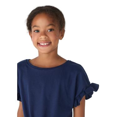 Imagem de Blusa Básica Infantil Menina Manga Curta Azul Escuro 012