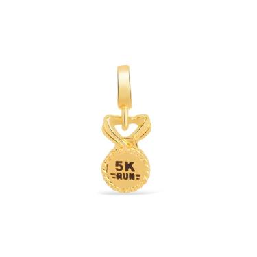 Imagem de Pingente Life Medalha 5k Run Prata com Banho Ouro Amarelo  feminino