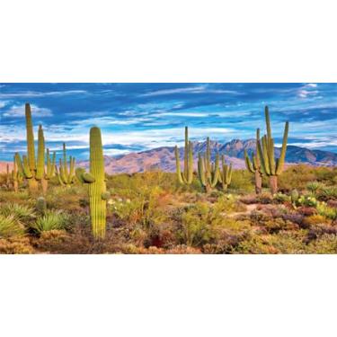 Imagem de Fundo de habitat réptil céu azul rocha oásis cacto deserto terrário fundo com fita dupla face 10 EVA 182 x 61 cm com 8 fita dupla face EVA