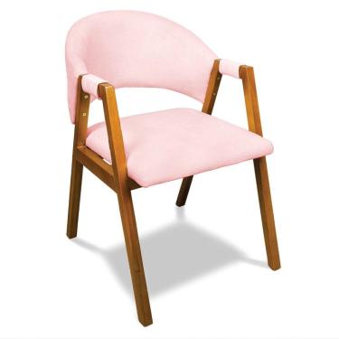 Imagem de Cadeira Sala de Jantar Em Madeira Yara Suede D03 - D`Rossi