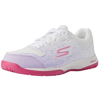 Imagem de Skechers Tênis feminino Go Train Arch Fit Viper Court-Pickleball, Branco/Lavanda, 5