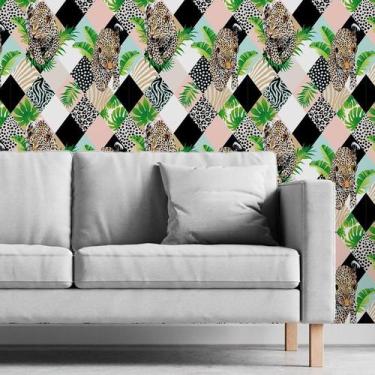 Imagem de Papel De Parede Adesivo Geométrico Onças N06081 0,58X2,5M - Adesivo BR