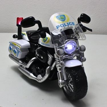 Imagem de Brinquedo Moto Motinha de polícia de Fricção com Luz e Sons 1:12, Pneus de Borracha, Carcaça em Metal e Plástico, Bateria Inclusa, Escala 1:12, Sortido