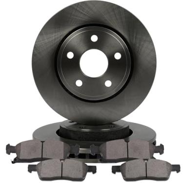 Imagem de ECCPP 53062 D1455 2 discos de freio dianteiros + 4 pastilhas adequadas para Dodge para Durango 2011-2020, para Jeep para Grand Cherokee 2011-2018