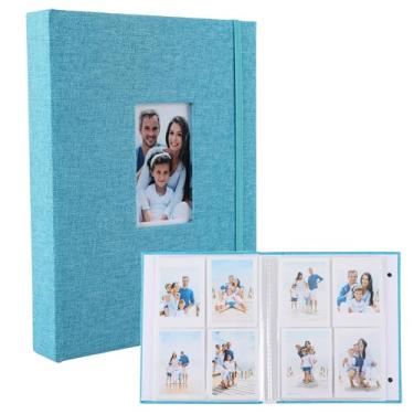 Imagem de Ayorasly Álbum De Fotos Polaroid, Pequeno Livro Ilustrado Com Capacidade Para 280 Fotos, Memória Azul 2 × 3 Capa Linho E Janela Exibição, Ótimo Viagens Casamento Crescimento Do Bebê