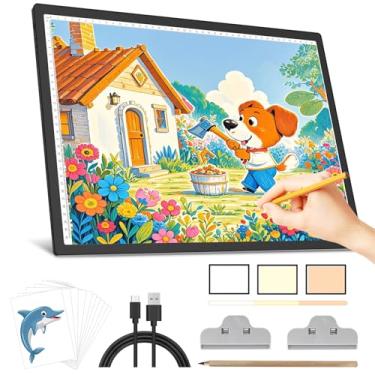 Imagem de Wsenlight Almofada De Luz A3 Recarregável Para Caixa Traçado, Pintura Diamante, Prancheta Desenho Sem Fio Com Clipe, Bateria 3000 Mah, Mesa Remoção Ervas Daninhas, Visualização Raio-X, Animação