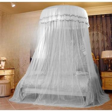 Imagem de Mosquiteiro para Teto Casal - Estilo Indiano com Elástico | Proteção Antimosquitos(Branco)