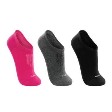 Imagem de Kit 3 Pares de Meias Lupo Sport 03271-089 Preta/Mescla/Pink, Preto, Ci