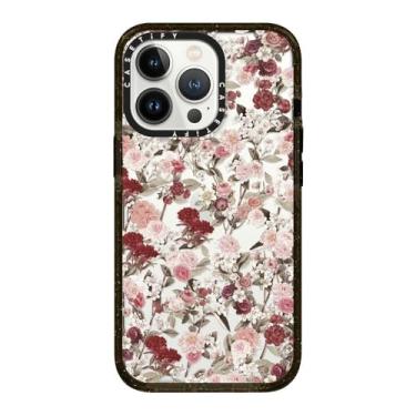 Imagem de CASETiFY Capa Impact para iPhone 13 Pro [Fina/2,5 m. Proteção contra quedas de grau militar 4X/Compatível com carregamento sem fio] - Vintage Flower Monday - Preto transparente