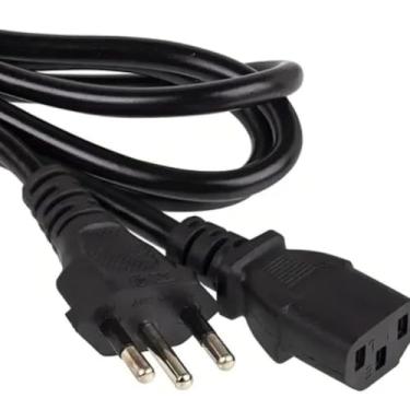 Imagem de Cabo de Força 3 Pinos 10A Tripolar Universal 1,5m – Padrão Novo INMETRO, Bivolt 127/220V, Ideal para PC, Monitor, TV, Impressoras e Impressoras 3D - TYDA