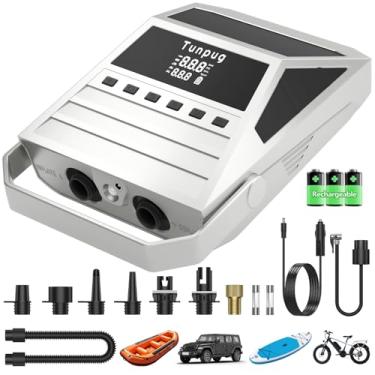 Imagem de Bomba elétrica portátil de 50PSI, bomba de alimentação de bateria de 10.0000 mAh, inflação de dois estágios, desligamento automático e esvaziamento para prancha de stand up paddle, carro/caiaque